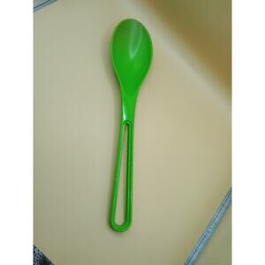 Vintage Green Unbranded Melamine Spoon With Slotted Handle 11 1/2 Inches Long